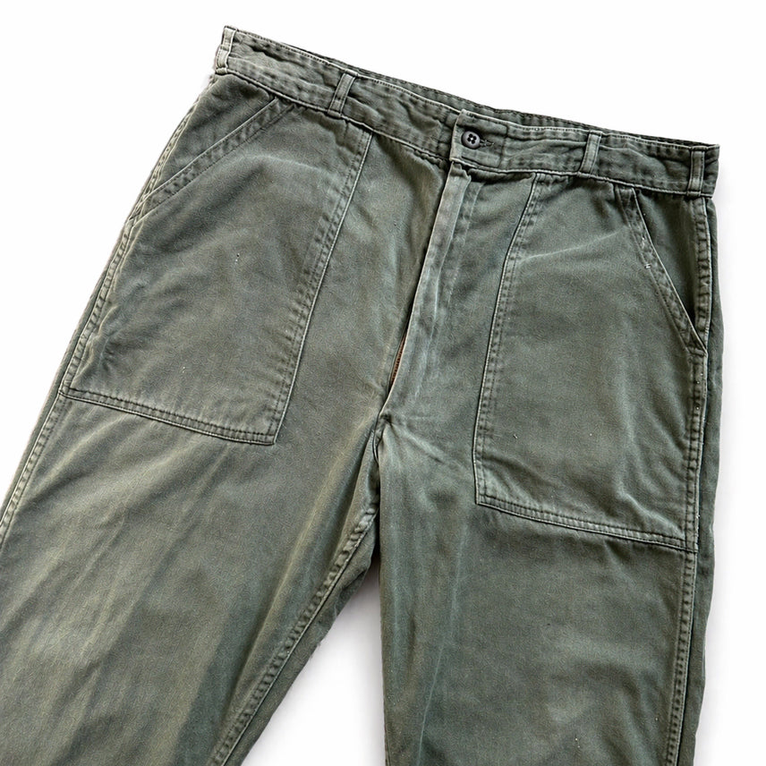 [BUNJANG] 1960s U.S. Army OG-107 Baker Pants Zipper Fly / 60&
