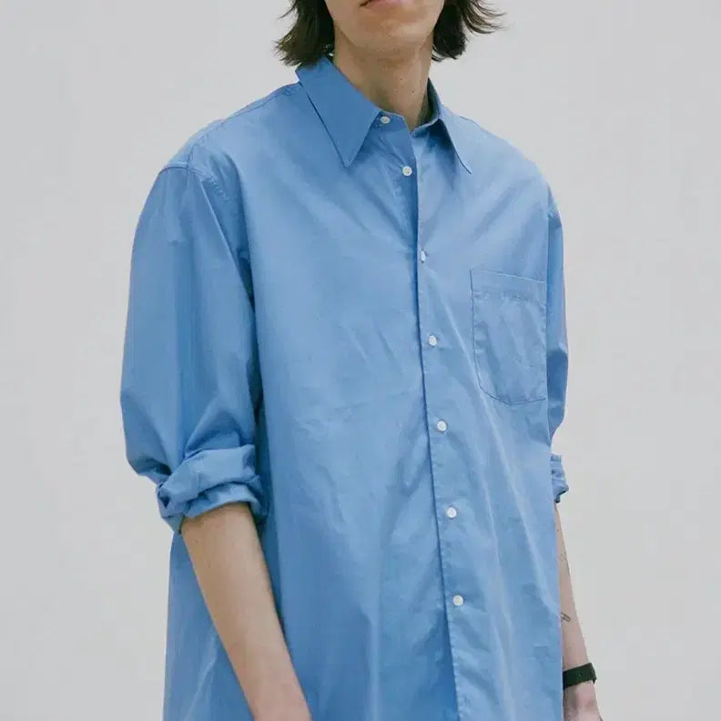 [BUNJANG] Thomasmore Pima Twill Shirt Lichen Blue XL / 토마스모어 피마 트윌 셔츠 라이첸블루 XL