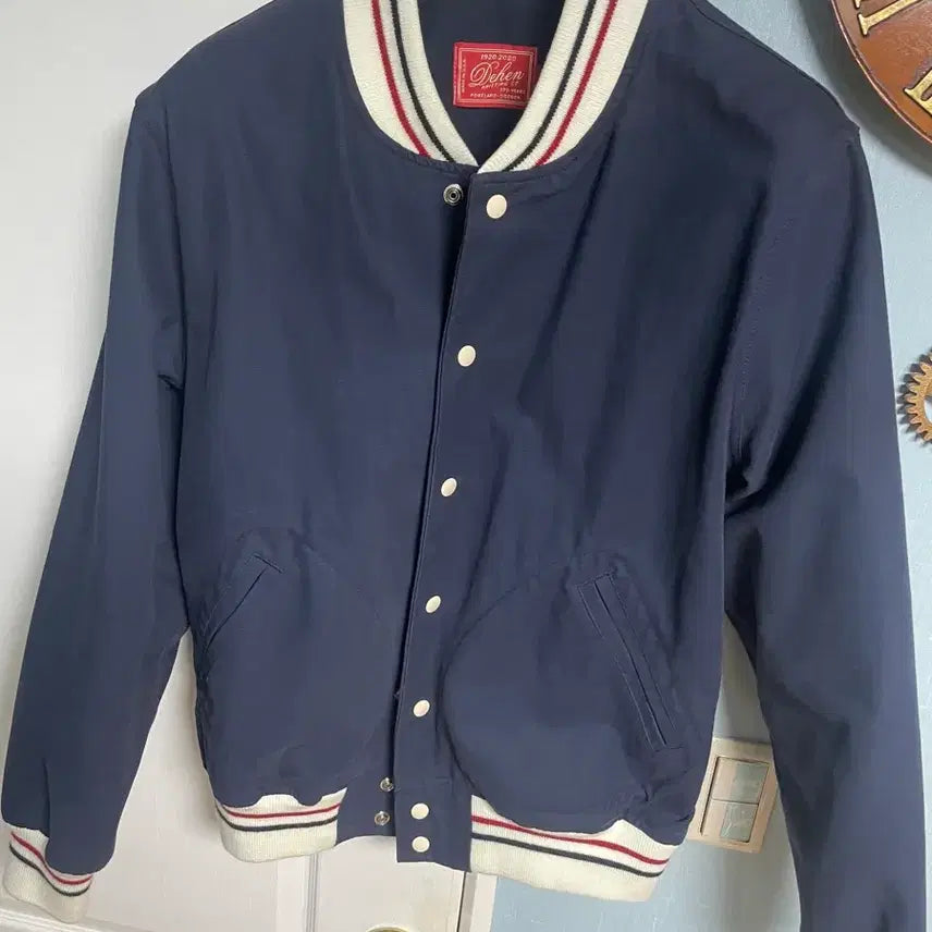 [BUNJANG] Dehen 1920 Cotton Varsity Jacket Navy / 데헨 1920 코튼 바시티 자켓 네이비
