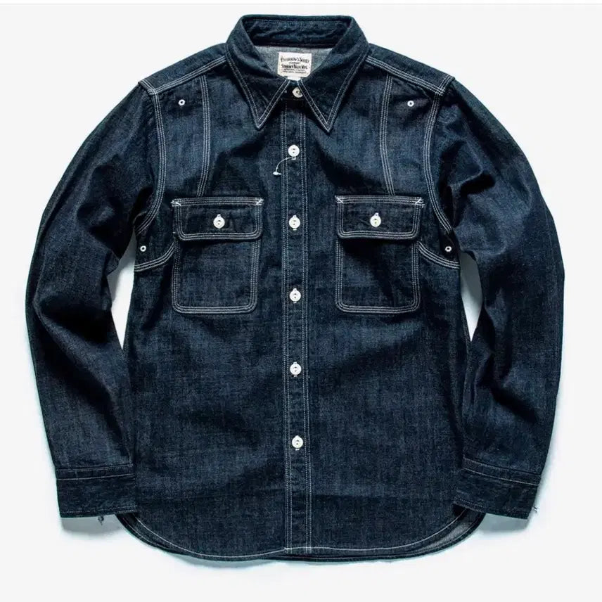 [SOLD OUT] 페로우즈 770ws 데님 워크 셔츠 인디고 XL