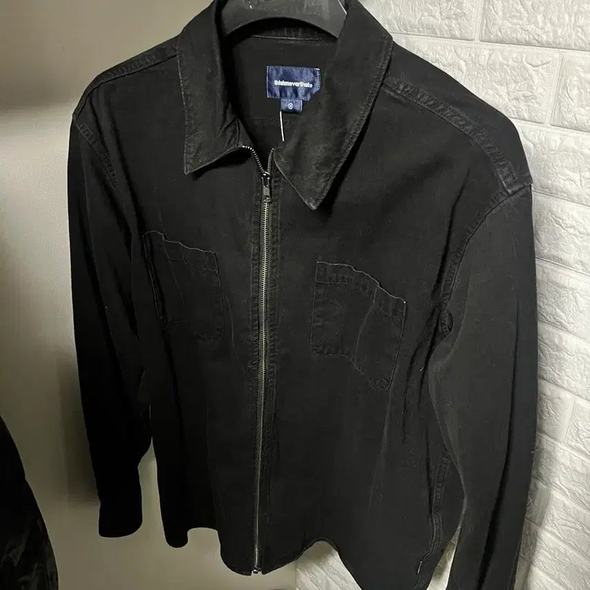 [BUNJANG] DINEUNT Denim Zip Shirt Black Medium / 디네댓 워시드 데님 집 셔츠 블랙 미디엄