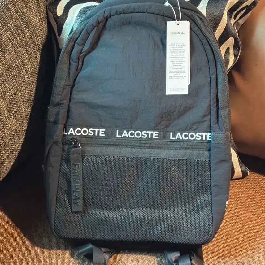 [BUNJANG] LACOSTE Freedom Logo Band Unisex Backpack Black / 택있음) LACOSTE 라코스테 프리덤 로고밴드 유니섹스 백팩 블랙 노트