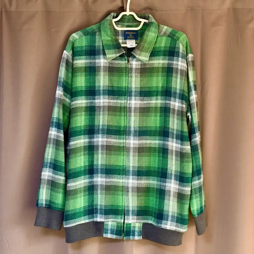 [BUNJANG] Woolrich Green Check Zip-Up Jacket [L] / 울리치 그린체크 집업 자켓 [L]