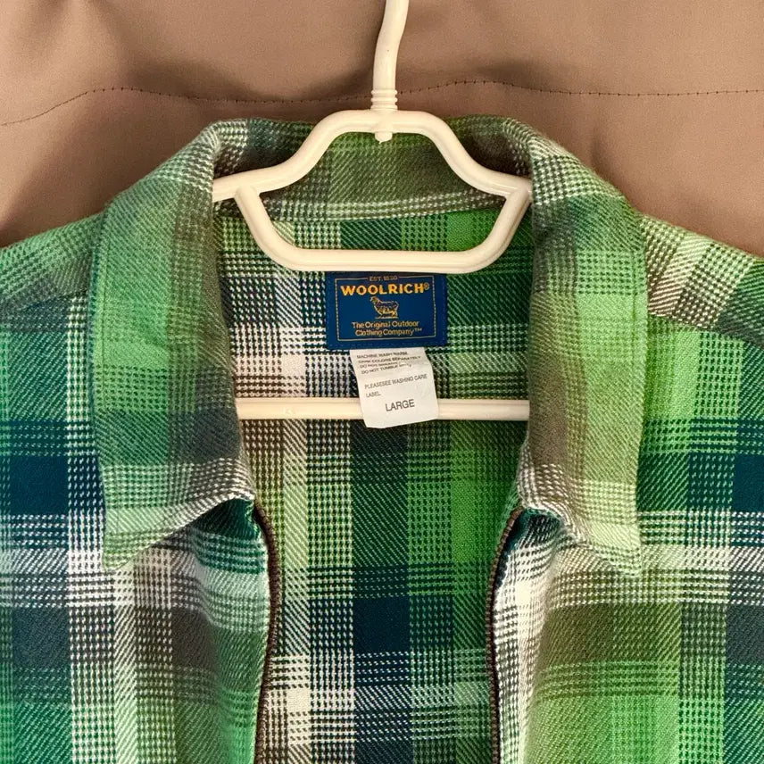 [BUNJANG] Woolrich Green Check Zip-Up Jacket [L] / 울리치 그린체크 집업 자켓 [L]
