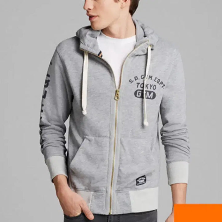 [BUNJANG] Superdry Tokyo Gym Hoodie Gray / 슈퍼드라이 도쿄 GYM 후드집업 그레이