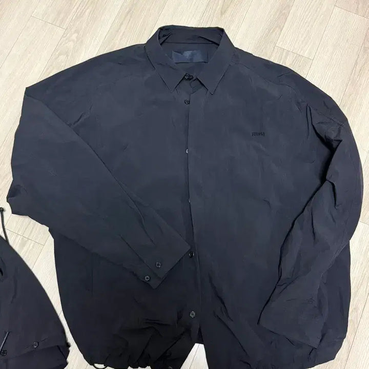 [BUNJANG] Juun.J Nylon Hooded String Shirt Black Size 46 / 준지 나일론 후드 스트링셔츠46