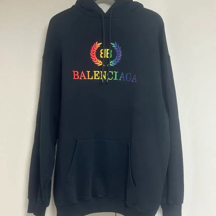 [BUNJANG] Balenciaga Rainbow Embroidered Hoodie L / 발렌시아가 레인보우 자수 후드 L