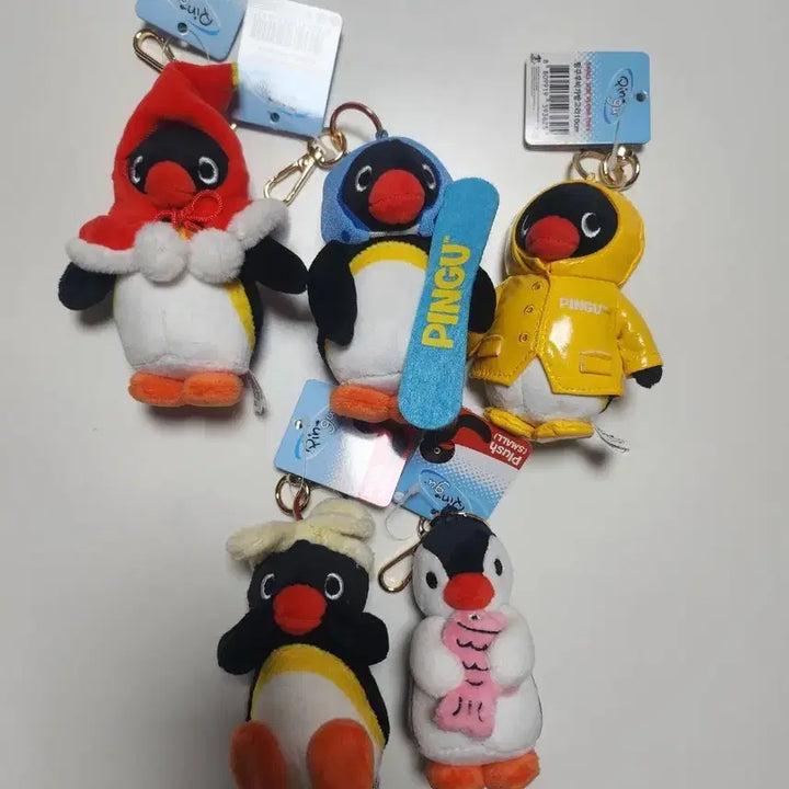 [BUNJANG] Pingu Character Bag Charm Doll Set / 핑구 캐릭터 가방고리 인형 세트