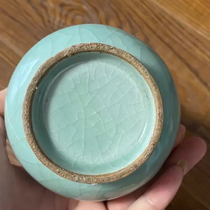 [BUNJANG] Authentic Late Ming Dynasty Longquan Celadon Vase / 진품 명나라말기 용천요 구경병(요지품)