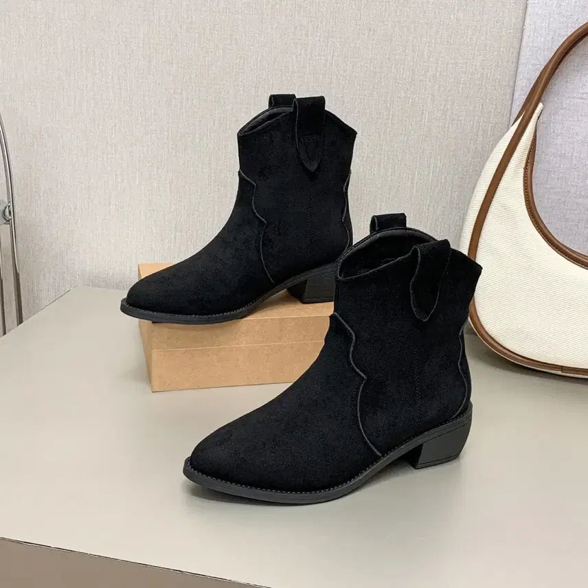 [SOLD OUT] 스웨이드 카우보이 부츠 37