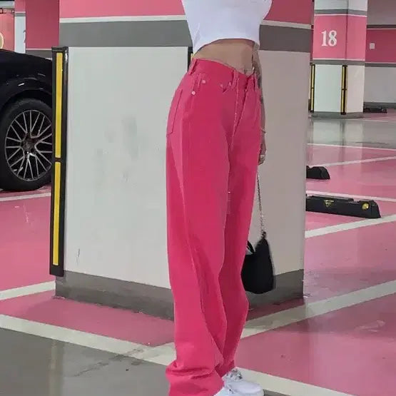 [SOLD OUT] 페일제이드 핫핑크 와이드 팬츠