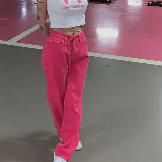 [SOLD OUT] 페일제이드 핫핑크 와이드 팬츠