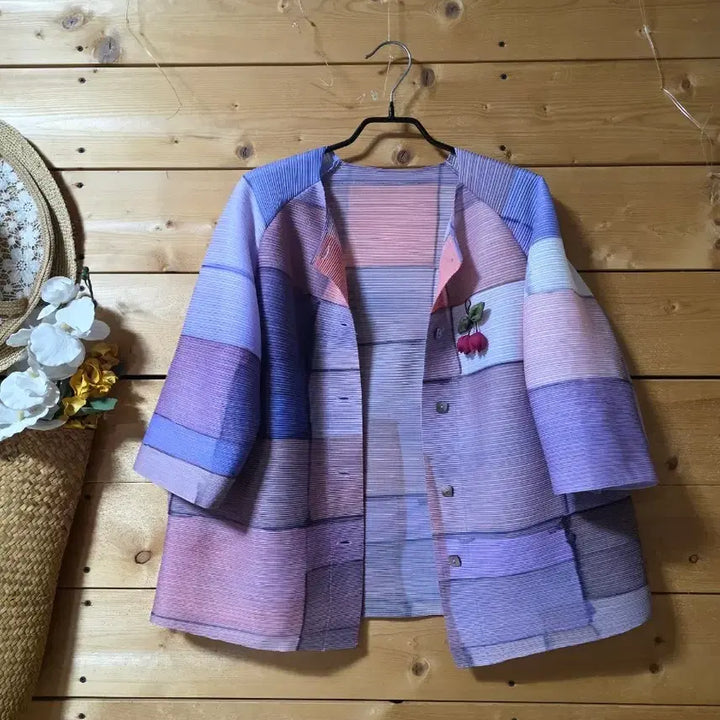 [SOLD OUT] 배색 플리츠 자켓. (코사지 코디용입니다