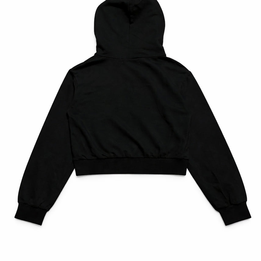 [BUNJANG] CECIL McBEE Black Cubic Crop Hooded Zip-up / JPN 일본 빈티지 Y2K 갸루 세실맥비 블랙 큐빅 크롭 후드집업 M