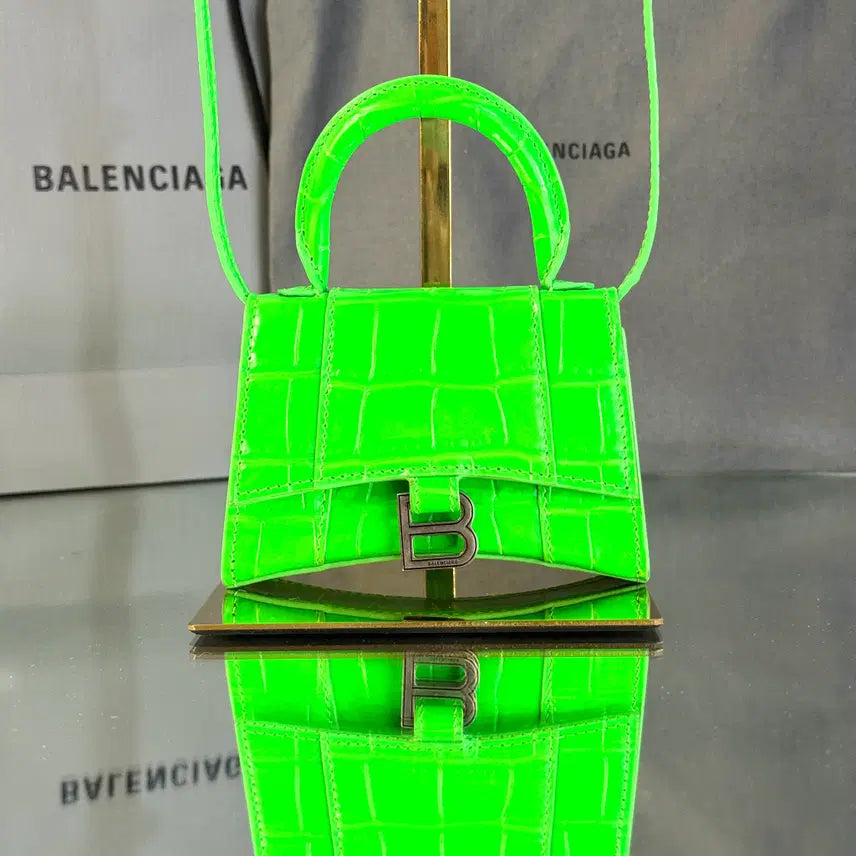 [BUNJANG] Balenciaga Hourglass Crocodile Mini Tote Crossbody Bag / 발렌시아가 아워글래스 크로커다일 미니 토트 크로스백