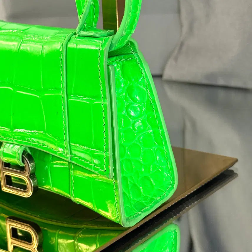 [BUNJANG] Balenciaga Hourglass Crocodile Mini Tote Crossbody Bag / 발렌시아가 아워글래스 크로커다일 미니 토트 크로스백