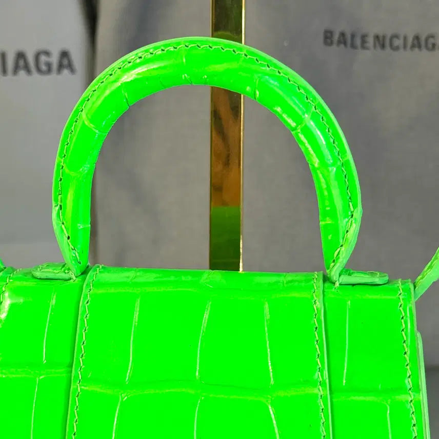 [BUNJANG] Balenciaga Hourglass Crocodile Mini Tote Crossbody Bag / 발렌시아가 아워글래스 크로커다일 미니 토트 크로스백