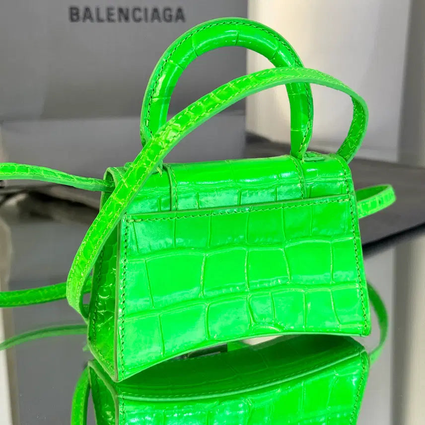 [BUNJANG] Balenciaga Hourglass Crocodile Mini Tote Crossbody Bag / 발렌시아가 아워글래스 크로커다일 미니 토트 크로스백