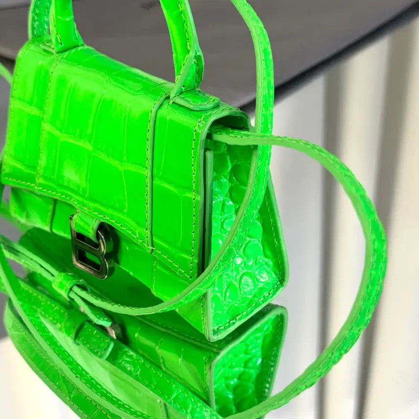 [BUNJANG] Balenciaga Hourglass Crocodile Mini Tote Crossbody Bag / 발렌시아가 아워글래스 크로커다일 미니 토트 크로스백