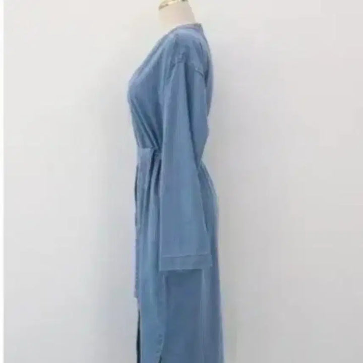 [BUNJANG] NANING9 Antly Denim Dress Long Cardigan / NANING9 앤틀리 허리끈 데님원피스 롱가디건
