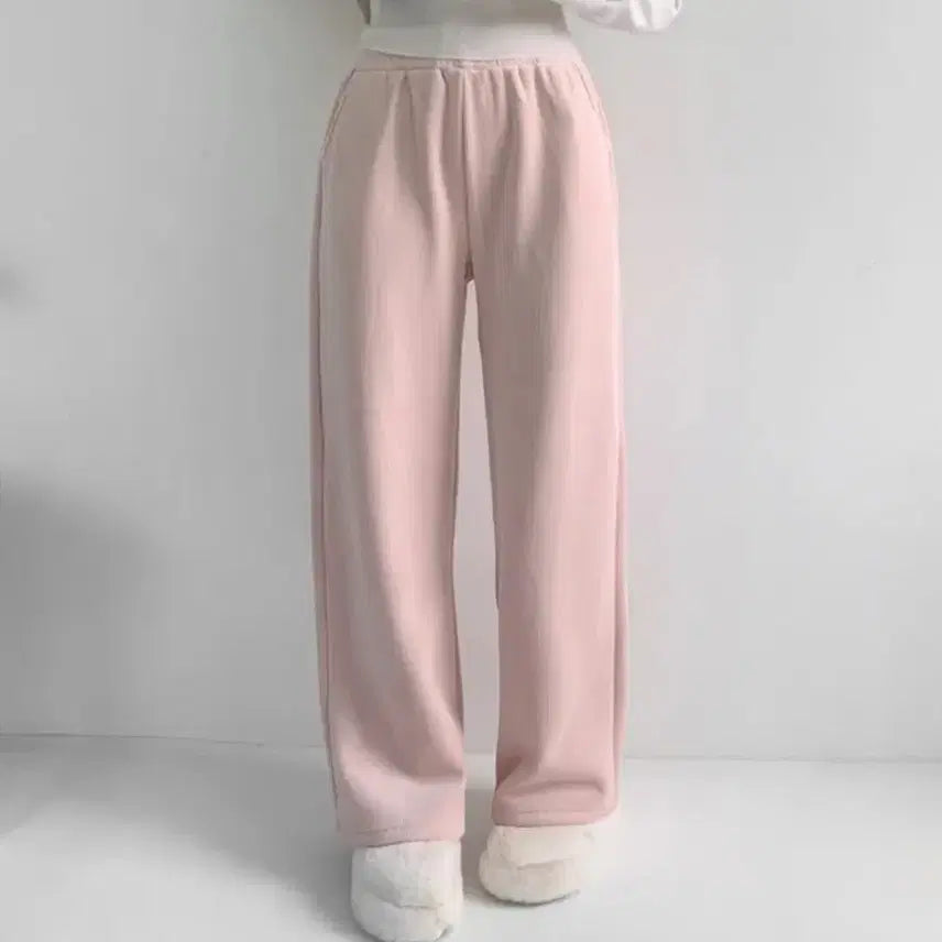 [BUNJANG] Jasminebell Pink Mink Fleece Lined Training Pants / 자스민벨 핑크밍크기모 트레이닝바지