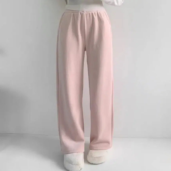 [BUNJANG] Jasminebell Pink Mink Fleece Lined Training Pants / 자스민벨 핑크밍크기모 트레이닝바지