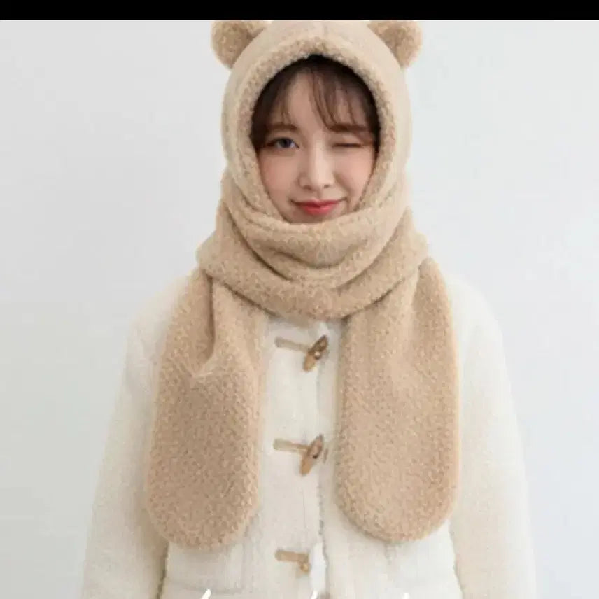 [BUNJANG] Bear Hat and Scarf Set / 곰돌이 모자목도리