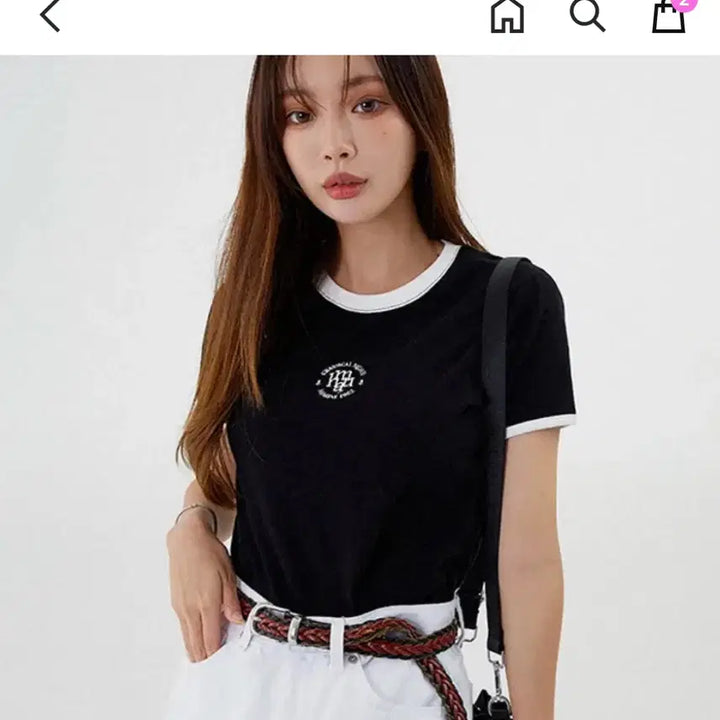 [BUNJANG] Muah Muah Signature Ringer T-Shirt / 무아무나 시그니처 링거티