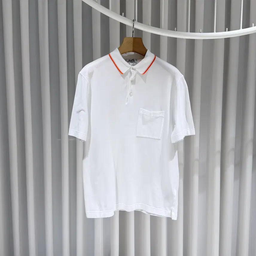 [BUNJANG] Hermès Picr Cellier Polo Cotton White Short Sleeve T-shirt / (A+/M) / 에르메스 피크르셀리에 폴로 코튼 화이트 반팔 티셔츠