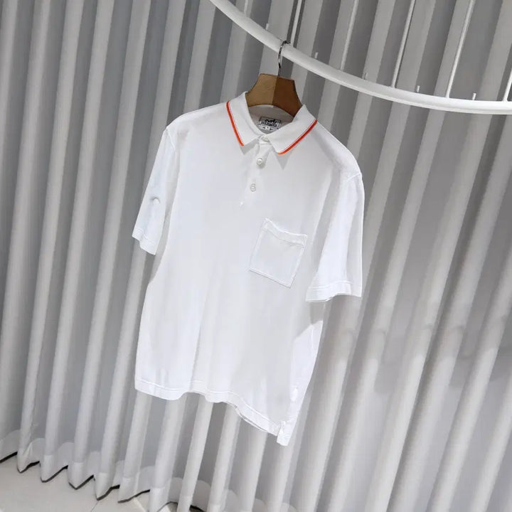 [BUNJANG] Hermès Picr Cellier Polo Cotton White Short Sleeve T-shirt / (A+/M) / 에르메스 피크르셀리에 폴로 코튼 화이트 반팔 티셔츠