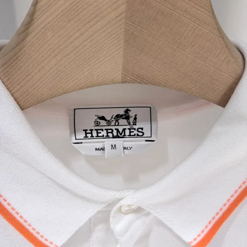 [BUNJANG] Hermès Picr Cellier Polo Cotton White Short Sleeve T-shirt / (A+/M) / 에르메스 피크르셀리에 폴로 코튼 화이트 반팔 티셔츠
