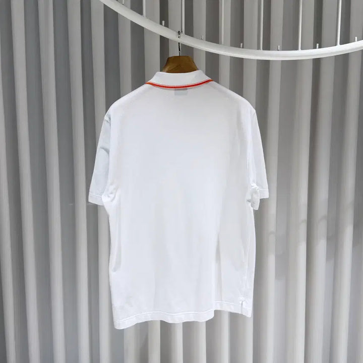 [BUNJANG] Hermès Picr Cellier Polo Cotton White Short Sleeve T-shirt / (A+/M) / 에르메스 피크르셀리에 폴로 코튼 화이트 반팔 티셔츠