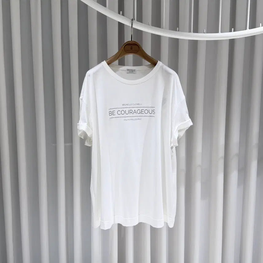 [BUNJANG] Brunello Cucinelli Printed Cotton White T-shirt / (A+/XXL) / 브루넬로쿠치넬리 프린팅 코튼 화이트 반팔 티셔츠