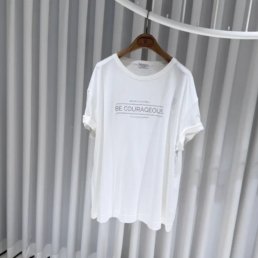 [BUNJANG] Brunello Cucinelli Printed Cotton White T-shirt / (A+/XXL) / 브루넬로쿠치넬리 프린팅 코튼 화이트 반팔 티셔츠