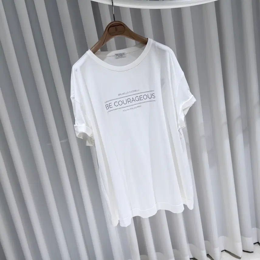 [BUNJANG] Brunello Cucinelli Printed Cotton White T-shirt / (A+/XXL) / 브루넬로쿠치넬리 프린팅 코튼 화이트 반팔 티셔츠