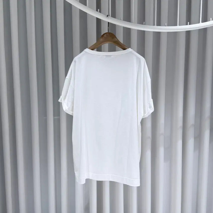 [BUNJANG] Brunello Cucinelli Printed Cotton White T-shirt / (A+/XXL) / 브루넬로쿠치넬리 프린팅 코튼 화이트 반팔 티셔츠