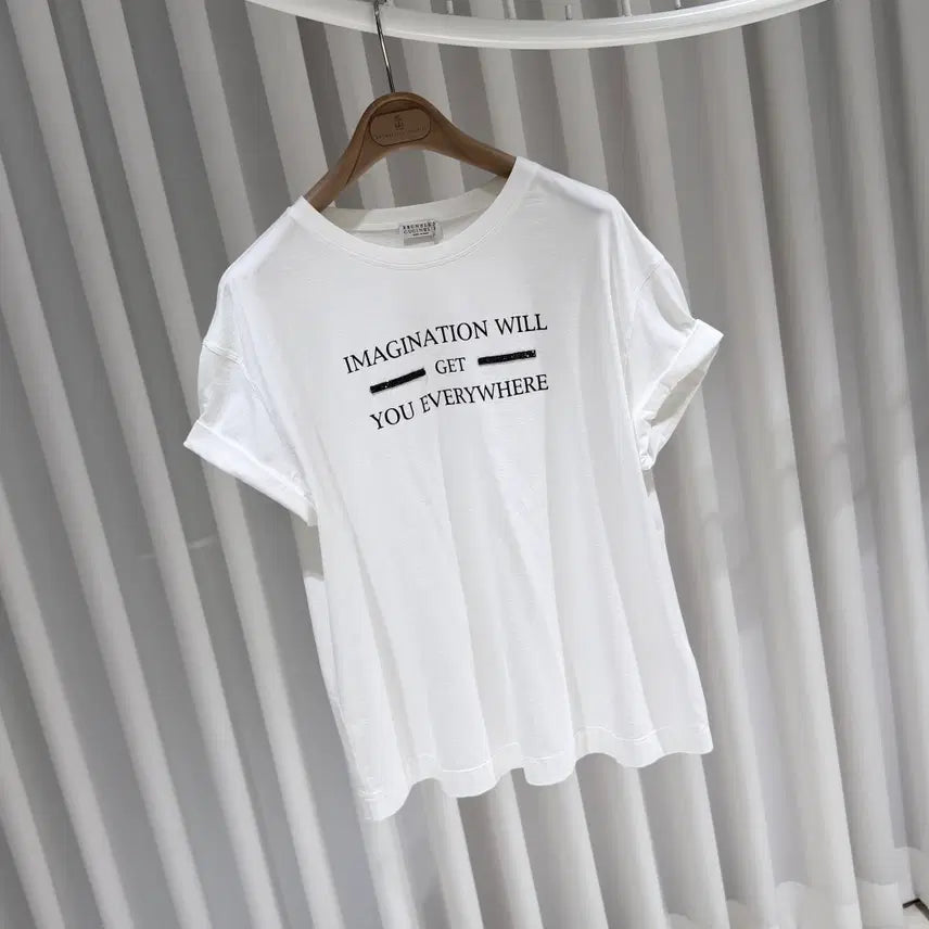 [BUNJANG] Brunello Cucinelli Printed Cotton White Short Sleeve T-shirt / (A+/L) / 브루넬로쿠치넬리 프린트 코튼 화이트 반팔 티셔츠