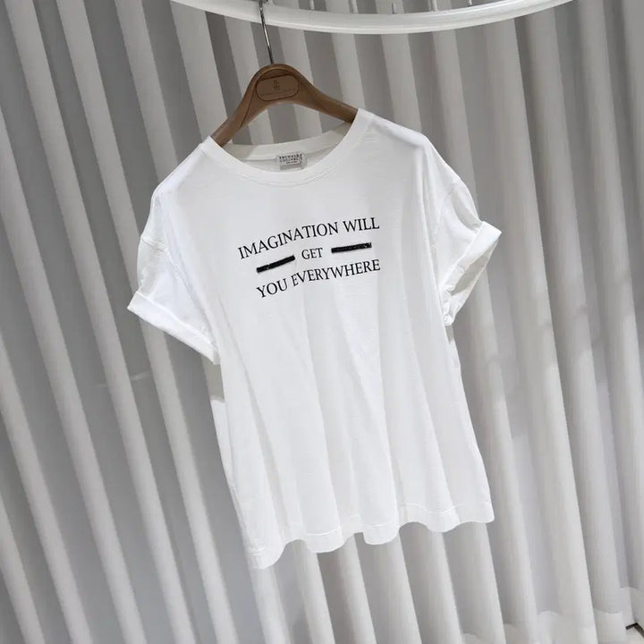 [BUNJANG] Brunello Cucinelli Printed Cotton White Short Sleeve T-shirt / (A+/L) / 브루넬로쿠치넬리 프린트 코튼 화이트 반팔 티셔츠