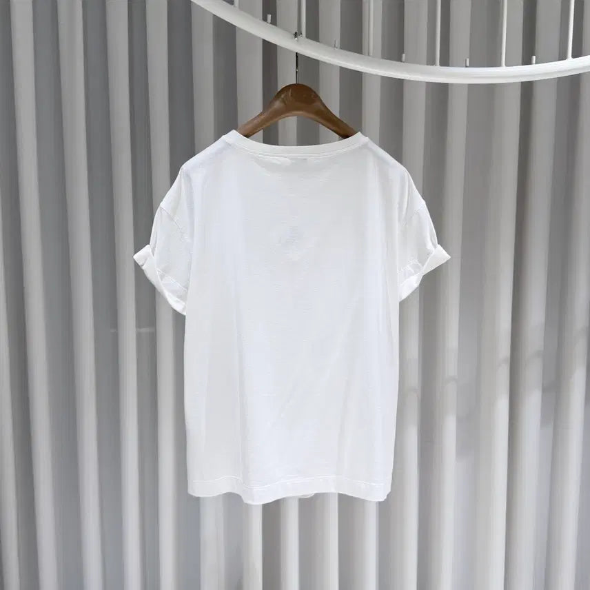 [BUNJANG] Brunello Cucinelli Printed Cotton White Short Sleeve T-shirt / (A+/L) / 브루넬로쿠치넬리 프린트 코튼 화이트 반팔 티셔츠