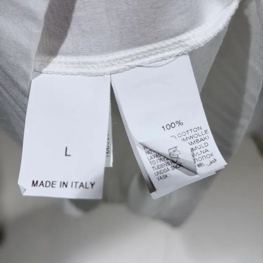 [BUNJANG] Brunello Cucinelli Printed Cotton White Short Sleeve T-shirt / (A+/L) / 브루넬로쿠치넬리 프린트 코튼 화이트 반팔 티셔츠