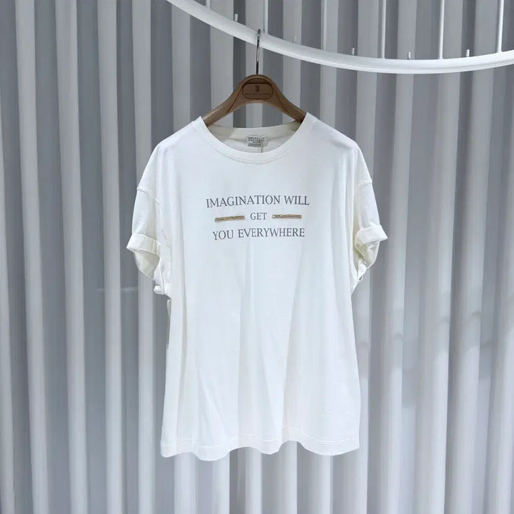 [BUNJANG] Brunello Cucinelli Printed White Cotton T-shirt / (A+/XL) / 브루넬로쿠치넬리 프린트 화이트 코튼 반팔 티셔츠
