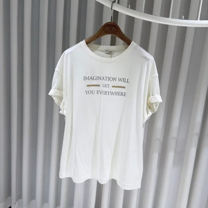[BUNJANG] Brunello Cucinelli Printed White Cotton T-shirt / (A+/XL) / 브루넬로쿠치넬리 프린트 화이트 코튼 반팔 티셔츠