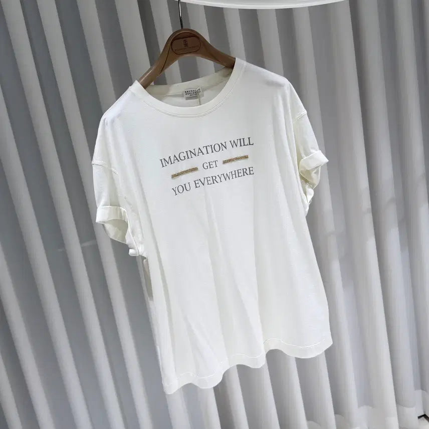 [BUNJANG] Brunello Cucinelli Printed White Cotton T-shirt / (A+/XL) / 브루넬로쿠치넬리 프린트 화이트 코튼 반팔 티셔츠