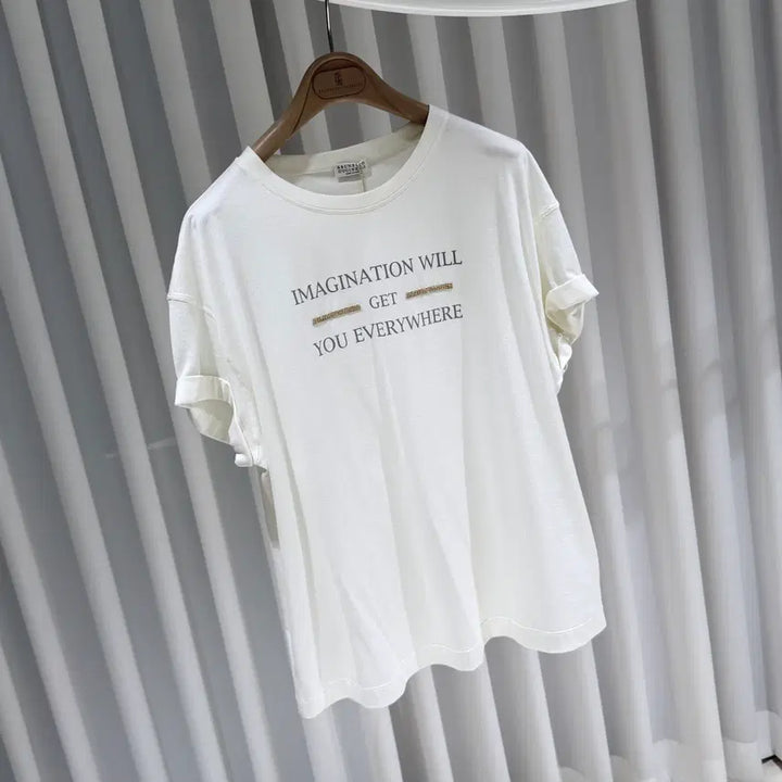 [BUNJANG] Brunello Cucinelli Printed White Cotton T-shirt / (A+/XL) / 브루넬로쿠치넬리 프린트 화이트 코튼 반팔 티셔츠
