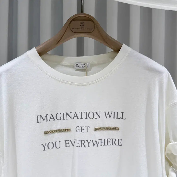 [BUNJANG] Brunello Cucinelli Printed White Cotton T-shirt / (A+/XL) / 브루넬로쿠치넬리 프린트 화이트 코튼 반팔 티셔츠