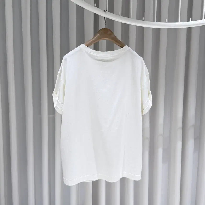 [BUNJANG] Brunello Cucinelli Printed White Cotton T-shirt / (A+/XL) / 브루넬로쿠치넬리 프린트 화이트 코튼 반팔 티셔츠