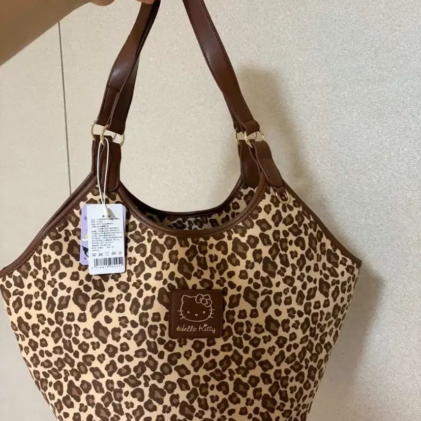 [BUNJANG] Hello Kitty Leopard Hobo Bag / 헬로키티 레오파드 숄더백 키티가방