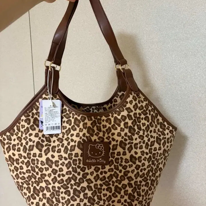 [BUNJANG] Hello Kitty Leopard Hobo Bag / 헬로키티 레오파드 숄더백 키티가방