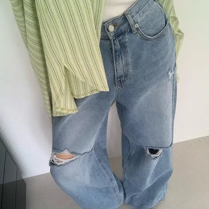 [BUNJANG] Revciti Buckle Distressed Jeans (New) / 레브시티 버클구제청(새상품)