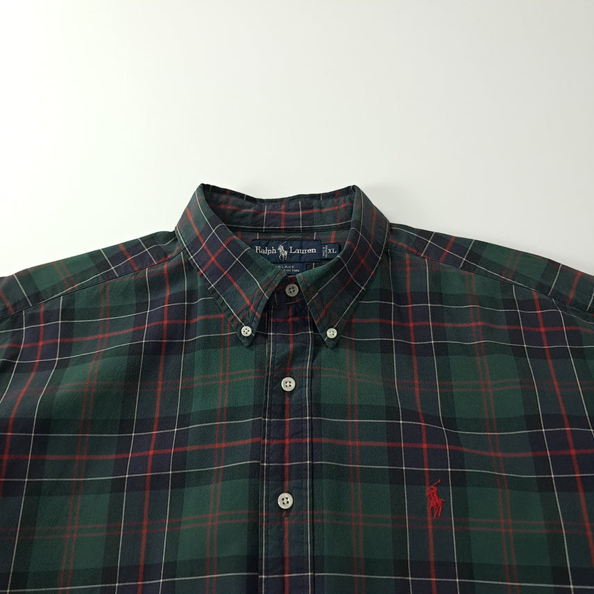 [BUNJANG] Polo 90s Classic Tartan Check Red Pony Shirt XL / CK307 XL 폴로 90s 클래식 타탄체크 레드포니 셔츠